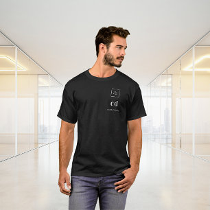 T-shirt Logo du nom de monogramme noir blanc entreprise