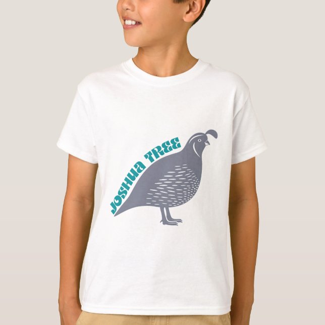 T-shirt logo du parc à oiseaux Joshua Tree quail (Devant)