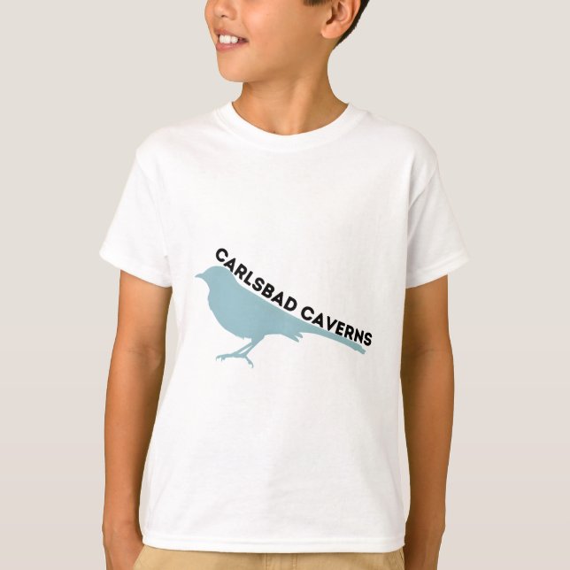 T-shirt logo du parc Carlsbad Caverns mockingbird (Devant)