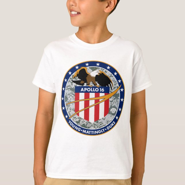 T-shirt Logo du patch de mission NASA Apollo 16 (Devant)
