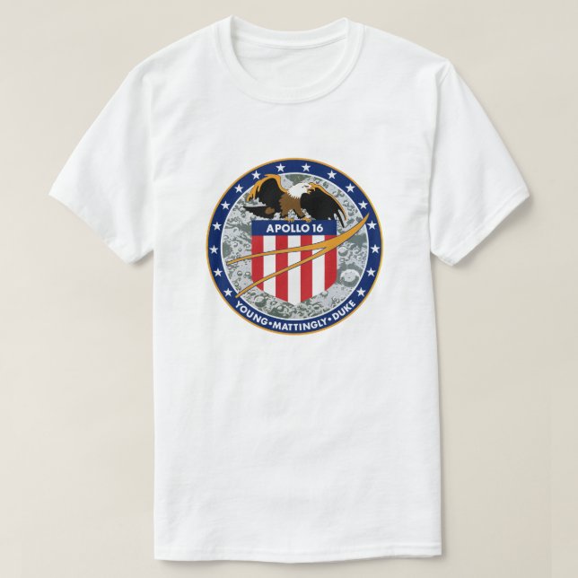 T-shirt Logo du patch de mission NASA Apollo 16 (Design devant)