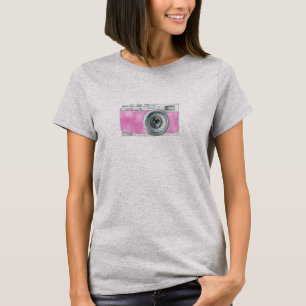 T-shirt Logo du photographe de l'aquarelle rose