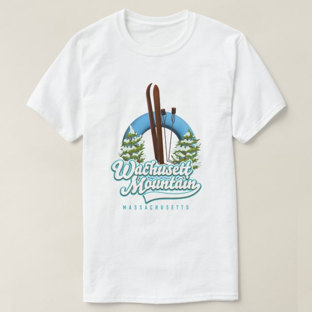 T-shirt Logo du ski du Massachusetts de Wachusett Mountain (Design devant)