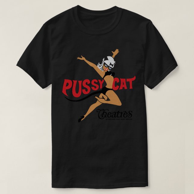 T-shirt Logo du théâtre de chats Pussy Defunct Pussy Légèr (Design devant)