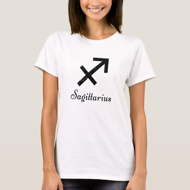 T-shirt Logo du zodiaque Sagittaire Noir (Devant)