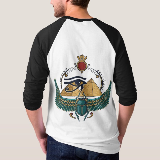 T-shirt Logo égyptien antique - Oeil de Horus, Pharaon Vib (Dos)