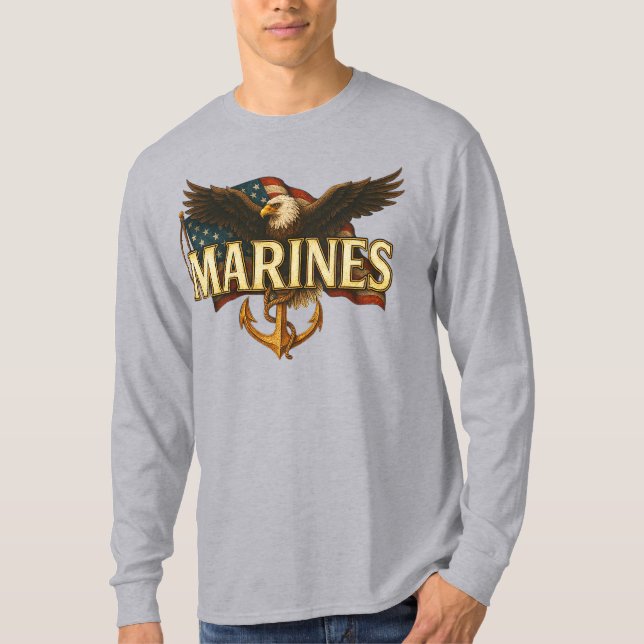 T-shirt Logo Emblème Vétéran Corps des Marines (Devant)