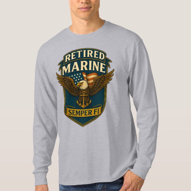 T-shirt Logo Emblème Vétéran Corps des Marines (Devant)