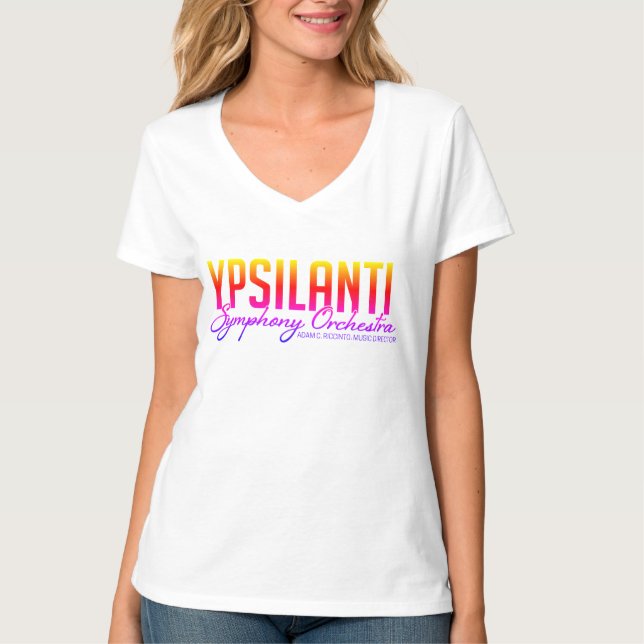 T-shirt Logo en couleur col blanc pour femmes (Devant)