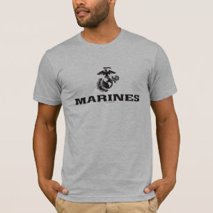 T-shirt Logo en noir empilé USMC