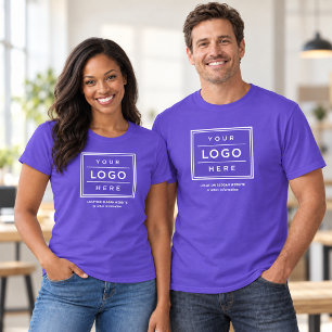 T-shirt Logo Entreprise Violet Promo Nom de l'Entreprise