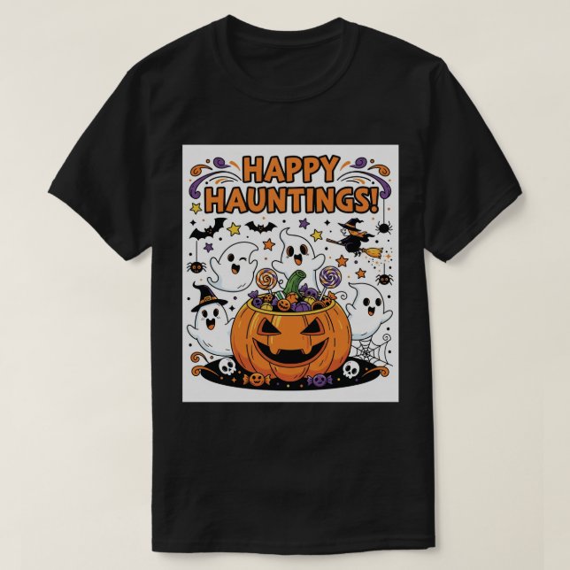 T-shirt Logo et bannière Halloween unique pour votre b (Design devant)