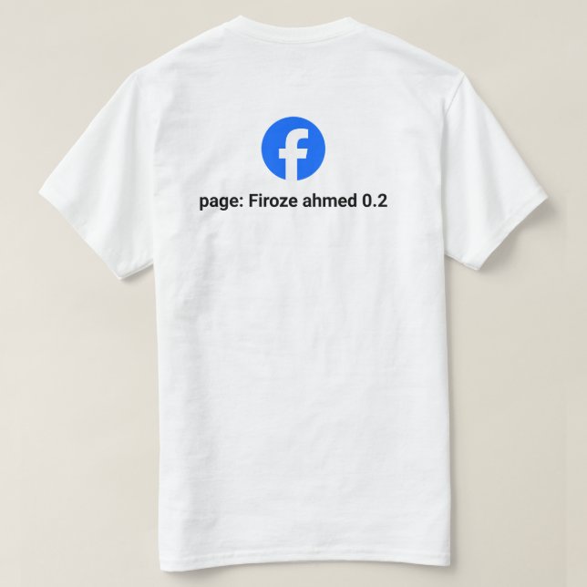 T-shirt Logo et nom personnalisables de page Facebook (Design dos)