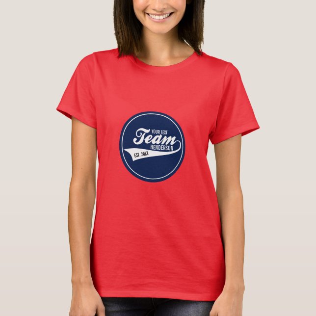 T-shirt Logo frais drôle d'équipe de sports votre nom fait (Devant)