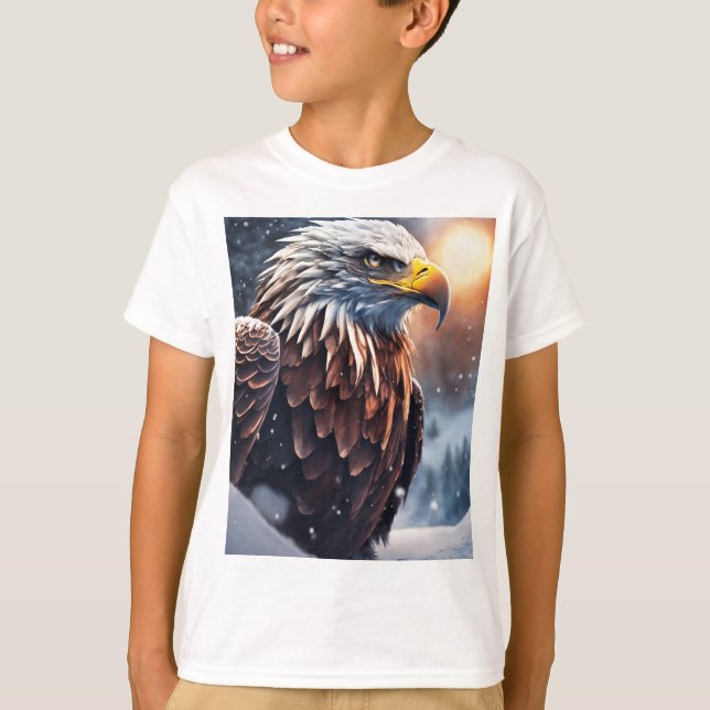 T-shirt Logo futuriste de l'aigle à neige (Devant)
