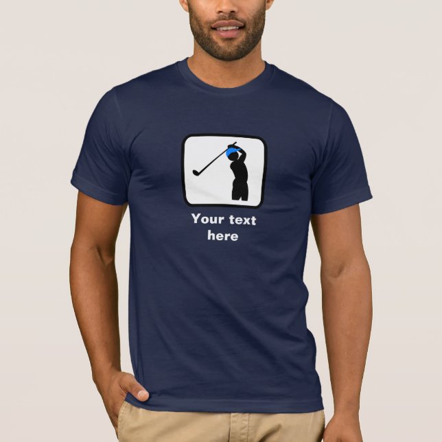 T-shirt Logo Golfer — Personnalisable (foncé) (Devant)