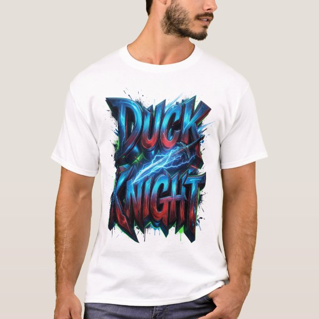 T-shirt Logo graffiti 3D Cyber Chevalier Canard  (Devant)