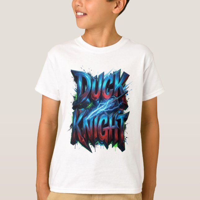 T-shirt Logo graffiti 3D Cyber Chevalier Canard  (Devant)