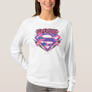 T-shirt Logo grunge rose et pourpre de Supergirl