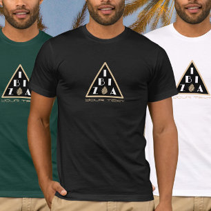 T-shirt Logo Ibiza Espagne Sticker moderne noir blanc