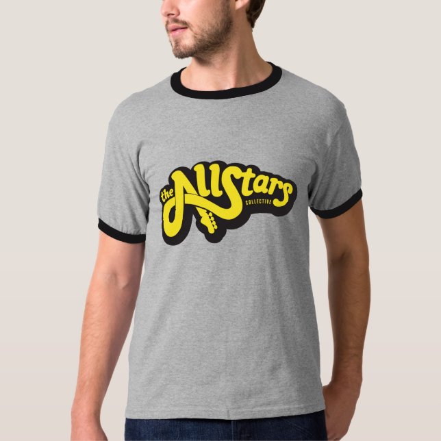 T-shirt Logo jaune collectif d'AllStars sur le gris (Devant)