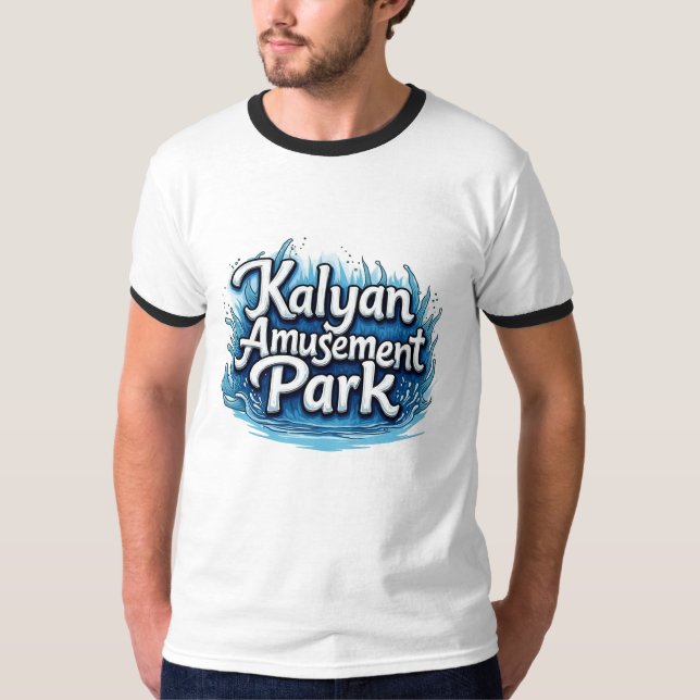 T-shirt Logo "Kalyan Amusement Park" - Vibrant Wave Ringer (Devant)
