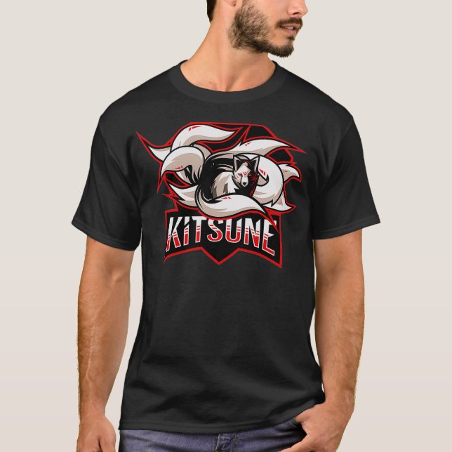 T-shirt Logo Kitsune Neuf Queue Fox Esport (Devant)