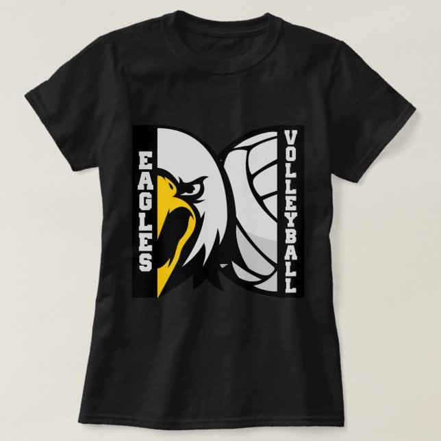 T-shirt Logo Mascotte de volley-ball Eagles (Design devant)