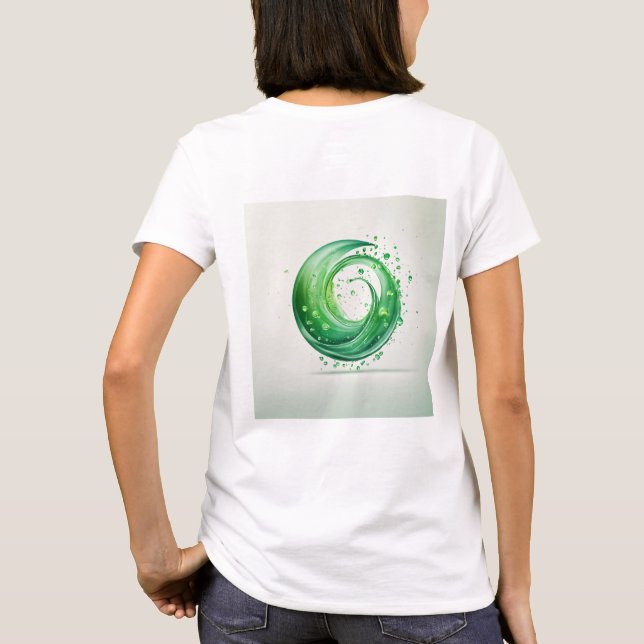 T-shirt Logo minimal gouttes d'eau verte sur arrière - pla (Dos)