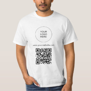 T-shirt Logo Modèle personnalisé Mens Blanc moderne QR Cod