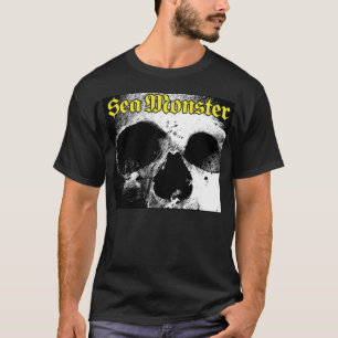 T-shirt Logo Monstre Mer Avec Crâne (Chemise Noire)