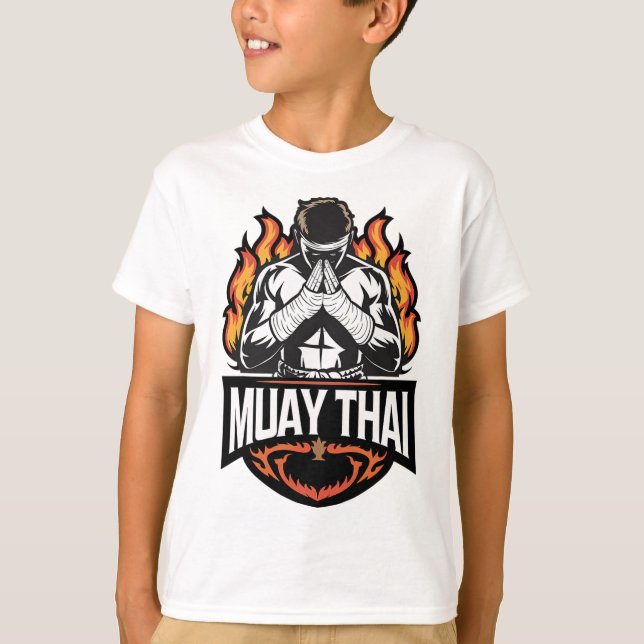 T-shirt Logo Muay Thai - Combattant de Boxe Thaïlandaise  (Devant)
