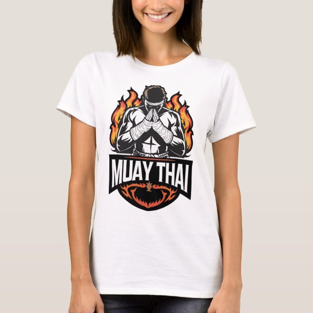 T-shirt Logo Muay Thai - Combattant de Boxe Thaïlandaise  (Devant)