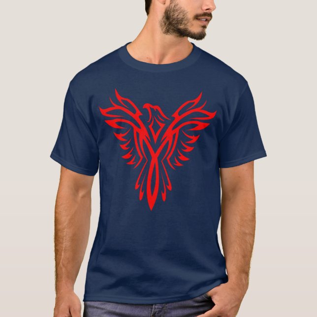 T-shirt Logo Mythique Phoenix Bird Rising (Rouge) (Devant)