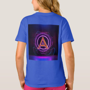 T-shirt Logo Neon Digital World avec la lettre "A"