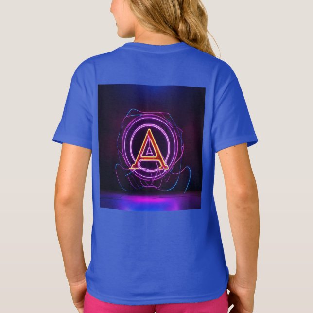 T-shirt Logo Neon Digital World avec la lettre "A" (Dos)
