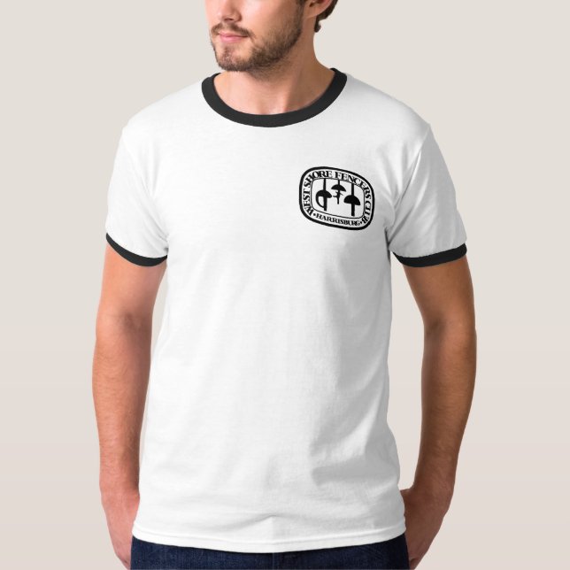 T-shirt Logo noir adulte de l'anneau T w/Small WSFC (Devant)