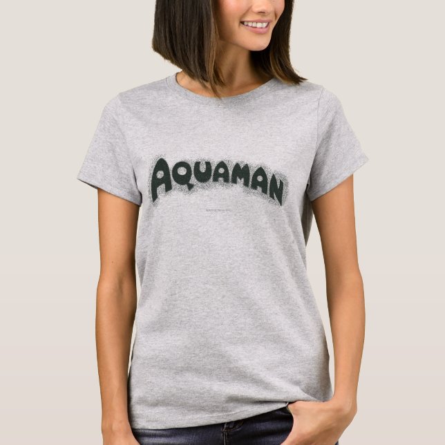 T-shirt Logo noir Aquaman Grunge (Devant)