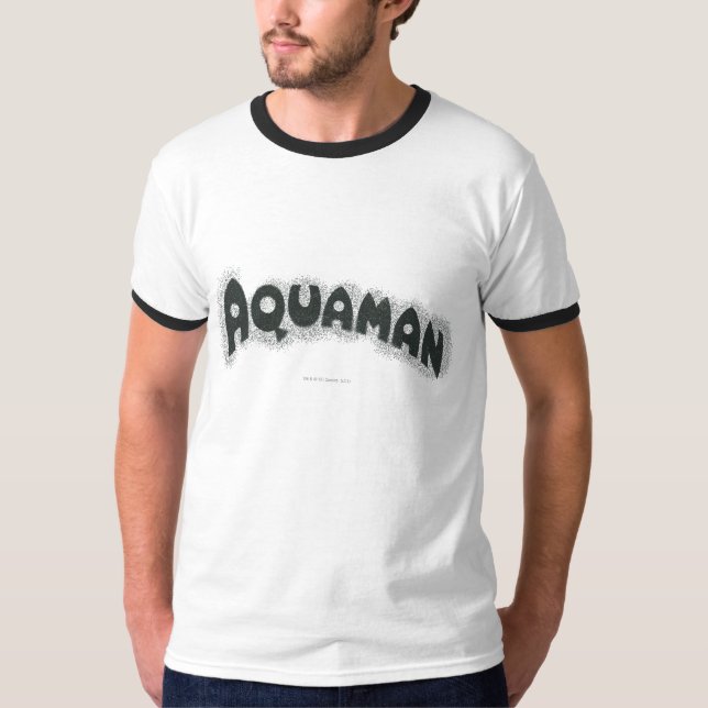 T-shirt Logo noir Aquaman Grunge (Devant)