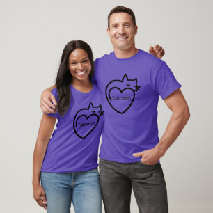 T-shirt Logo noir personnalisé amour de chats