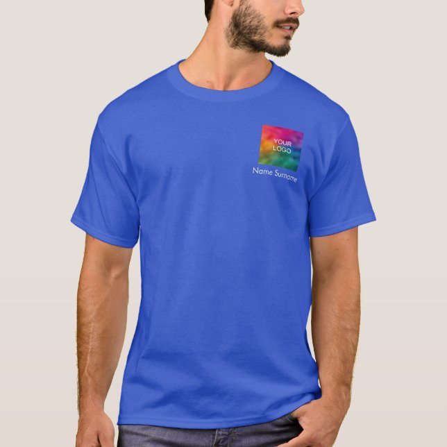 T-shirt Logo Nom de l'employé Deep Royal Blue Hommes (Devant)