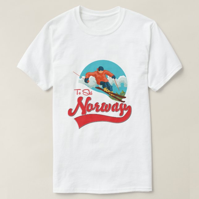 T-shirt logo Norvège pour skier (Design devant)