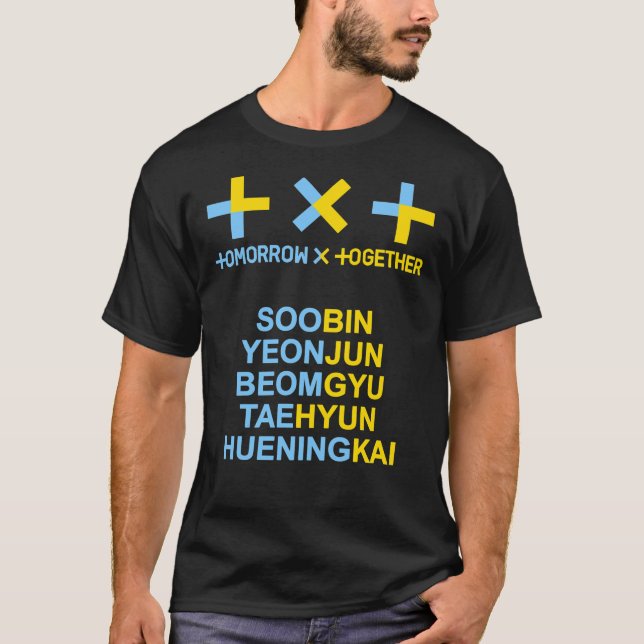 T-shirt LOGO OFFICIEL KPOP TXT ET NOM DU MEMBRE T-S Classi (Devant)