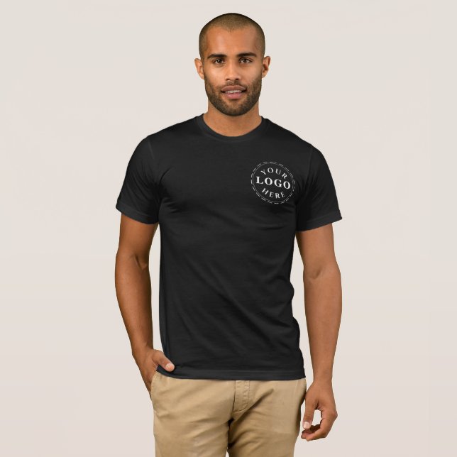 T-shirt Logo personnalisé Tee homme - Bella+Canvas en noir (Devant entier)