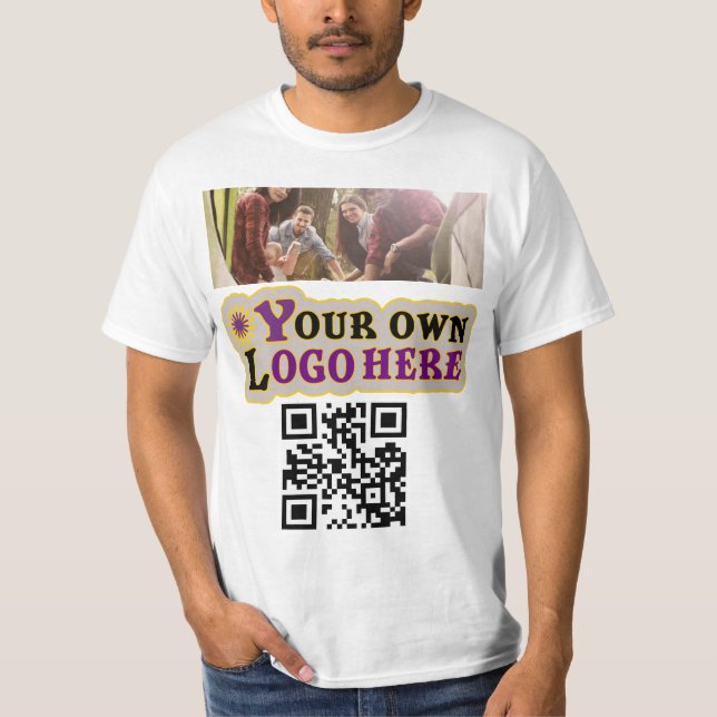 T-shirt Logo photo et code QR (Devant)