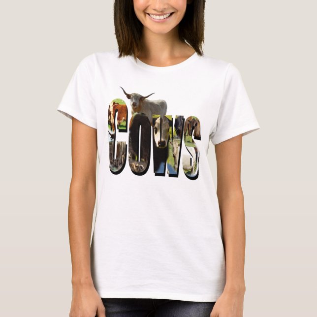 T-shirt Logo Photo Vache Avec Vaches, (Devant)