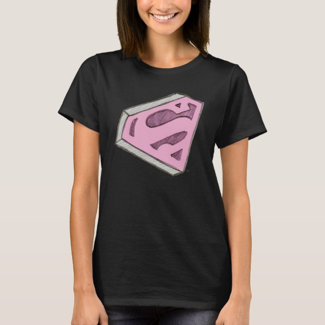 T-shirt Logo Pink Croquetée Supergirl (Devant)