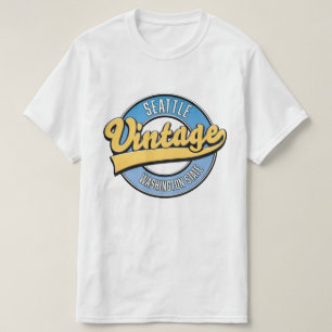 T-shirt Logo rétro de Seattle, État de Washington.