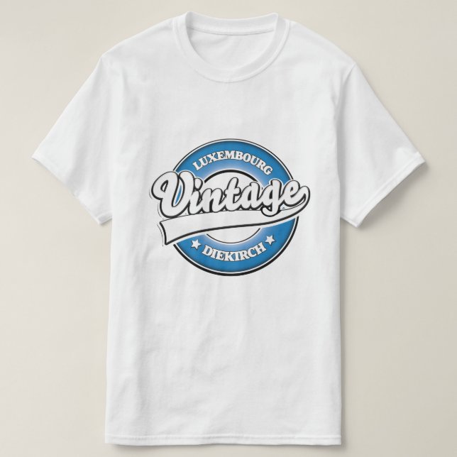T-shirt logo rétro Diekirch Luxembourg  (Design devant)