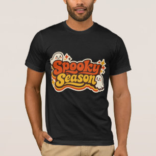 T-shirt Logo Rétro Fantôme Saison Halloween Épouvante